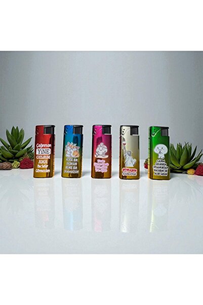 Kiri Baskılı çakmak koko 1800 metal kılıflı turbo çakmak model 2