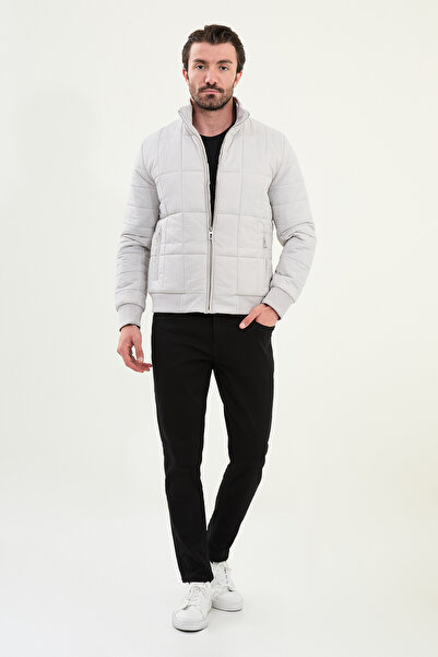 Mcr Quilted Slim Fit Judge Collar Puffer Men's Coat Stone - 39651.25K
