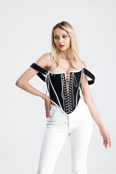 CHAROS Önünde Ve Arkasında Bağlama Detaylı Spor Korse