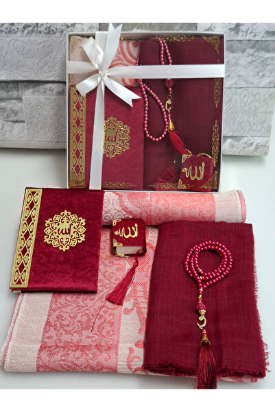 hira tasarım Çeyizlik Hediyelik 5 parça Gelin Bohça Seti başörtü Seccade Seti...
