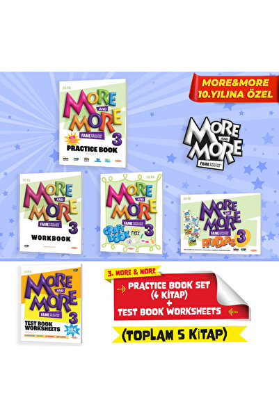 Fenomen Yayıncılık 3 MORE&MORE PRACTICE BOOK SETI (4 KITAP) + TEST BOOK WORKSHEETS