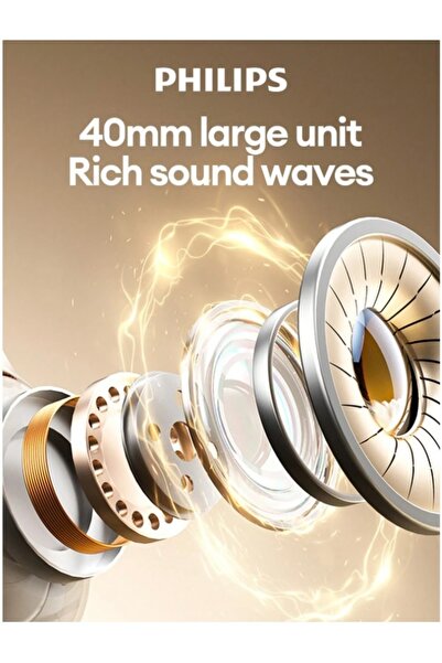 Philips Wireless Bluetooth headset, 360-degree stereo surround sound and deep bass, intelligent noise cancellation, low-latency game mode