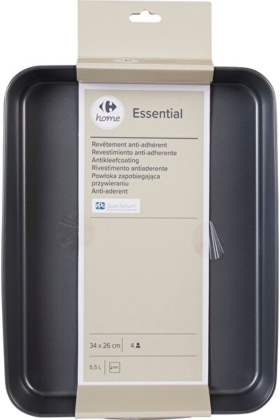 Carrefour Home Carrefour Home oven tray, metal, 34x26 cm, 5.5 L, Gray