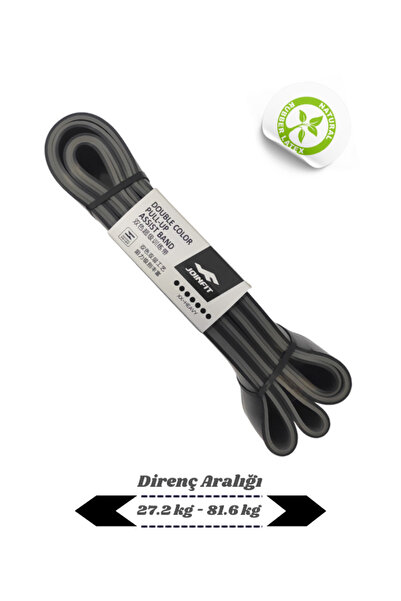 JOINFIT Резинка для тренувань та стрічка для вправ Чорно-сіра Heavy - 100% натуральний каучук