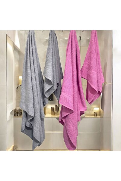 MYSOFTHOME 4-Piece Bath Towel Set Cotton / Hammam Set / Oversized Towel Set