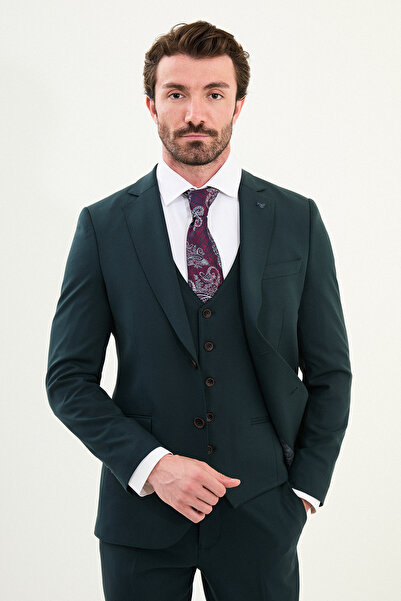 Mcr بدلة رجالية ذات ياقة مونو ضيقة وملائمة للجسم - 45390.25Y