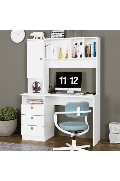 Kalender Dekor Rüya Çekmeceli Dolaplı Raflı Çalışma Masası Bilgisayar Masası