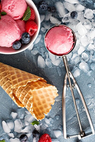 Kawimoda Stainless Steel Pull-and-Drop Ball Ice Cream Receiving Spoon Cookie And Ice Cream Spoon