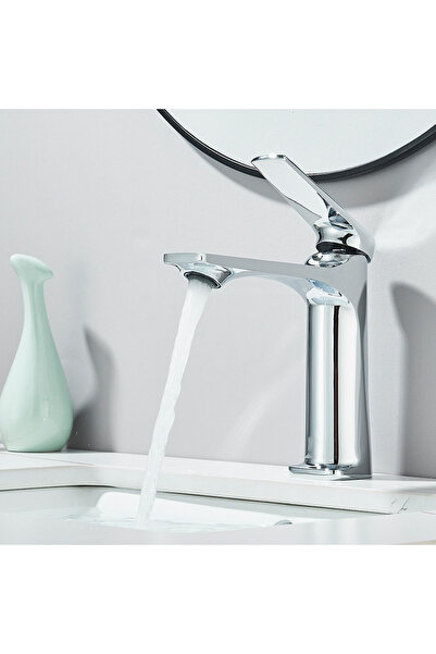 BisDesign ® Bathroom Sink/Bathtub Faucet, Premium Material, Modern Style, Glossy Chrome, Size 17 cm