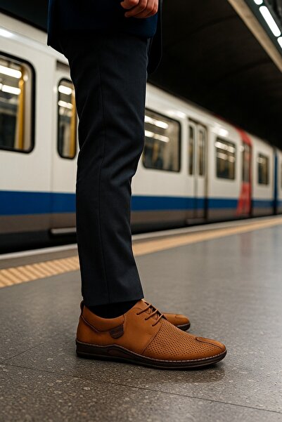 Growish Gr367 Genuine Nubuck Leather Lightweight Poly Sole Perforated Casual Espadrille Style with Stitched Accessories