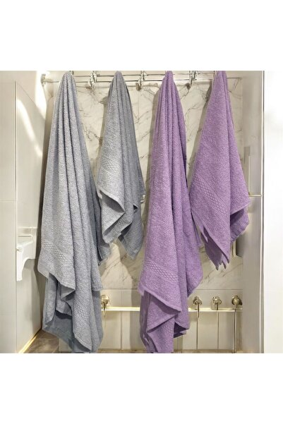 MYSOFTHOME 4-Piece Bath Towel Set Cotton / Hammam Set / Oversized Towel Set