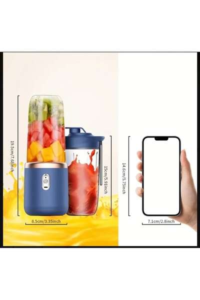 ORGANICYOU YIWU Çok Fonksiyonlu Kablosuz Taşınabilir Meyve Sıkacağı, 2 Bardak...