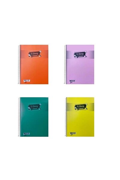 Muhtelif U-Dip Spiralli Pp Cover Extra Notebook A4 96/4 2670-2674