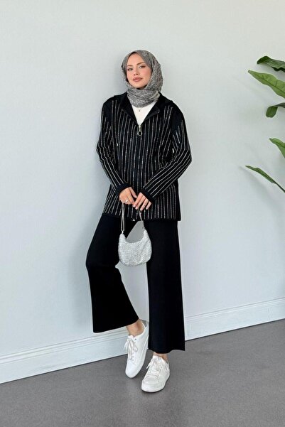 Şulemoda Giyim Eros Hooded Stone Set Black