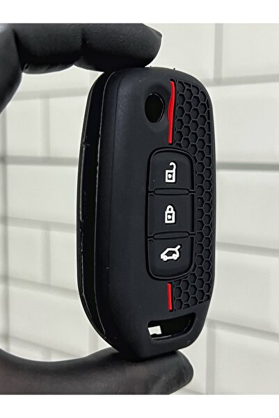 BARKAS ELEKTRONİK غطاء مفتاح من السيليكون بنمط قرص العسل لسيارة رينو كليو 5 م...