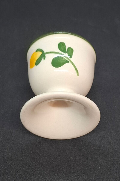 Villeroy & Boch Mettlach Hand Painted Vintage Egg Cup with Flowers 1 Piece
