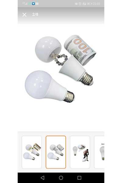 Marka Aksesuar Ampul Görünümlü Gizli Kasa Lamba Görünümlü Değerli Eşya Gizli ...