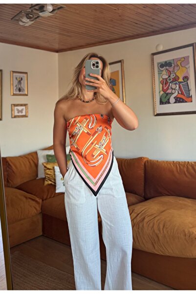 Butik Straplez Şal Modelli Bluz