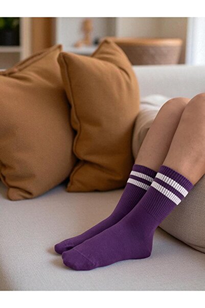 UpSwap Unisex Kolej Çorap - Purple Varsity -