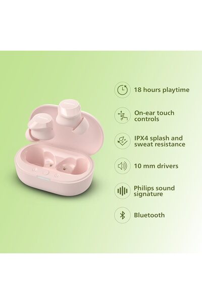 Philips TAT1209PK True Wireless Bluetooth Earbuds - Pink