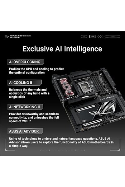 ASUS لوحة أم ROG Maximus Z890 Extreme Gaming، Intel LGA 1851، E-ATX، تقنية الذكاء الاصطناعي، DDR5، NitroP
