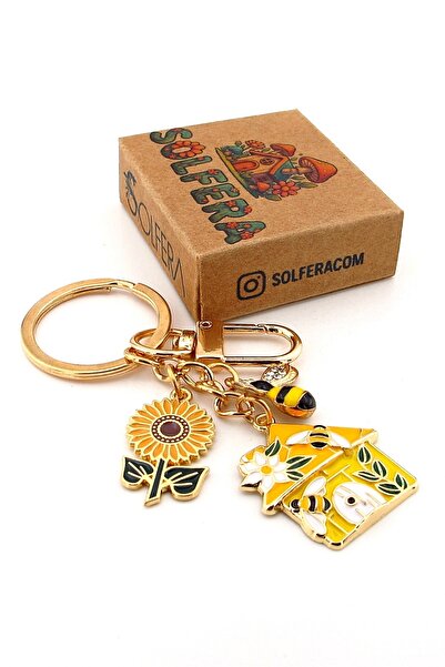 Solfera Σχήμα σπιτιού Πορτοκαλί ηλιόλουστο λουλούδι Στολίδι τσάντας Γούρι Μπρελόκ KY025