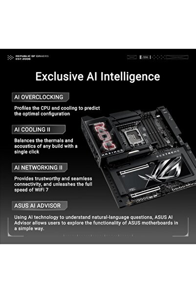 ASUS لوحة أم ROG Maximus Z890 Extreme Gaming، Intel LGA 1851، E-ATX، تقنية الذكاء الاصطناعي، DDR5، NitroP