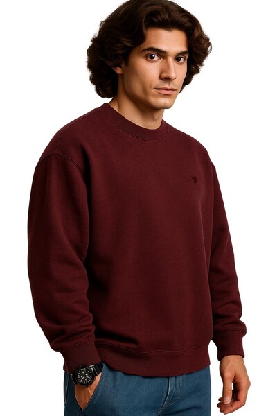 marufshop Men's Large Size Wide Fit Crew Neck Cotton Thessaloniki Goose Suitable for 122-158 kg