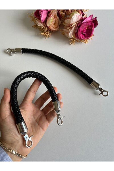 zg hobi aksesuar Örgü çantalar için deri sap-hortum sap gümüş renk metal