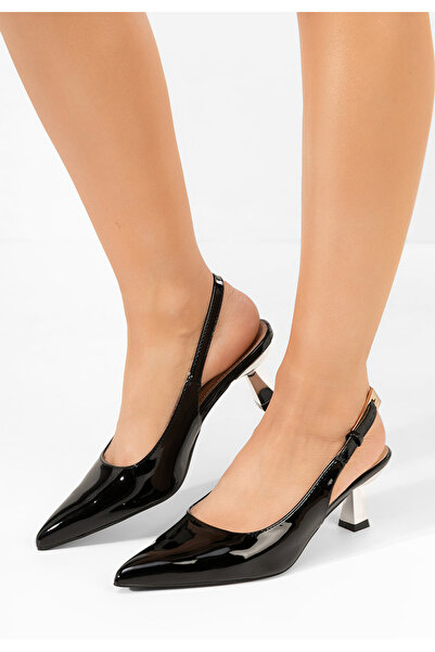 B T Shoes Γόβες slingback Ayako μαύρα