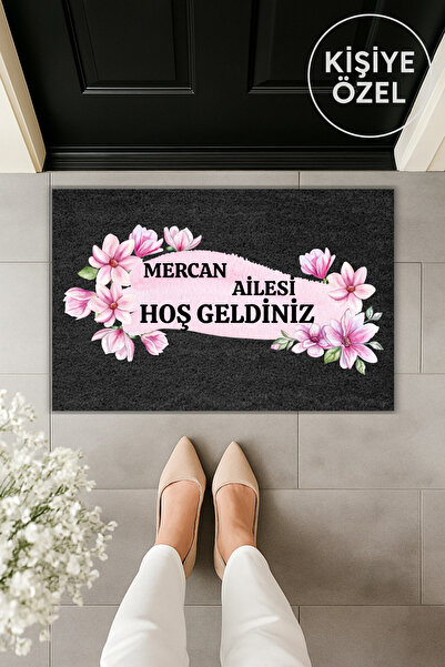 Dormot سجادة أمام الباب بتصميم اسمك مطبوعة رقميًا حديثًا مقاس 70x45 سم