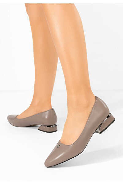 B T Shoes Khaki lodičky na nízkém podpatku Tillie