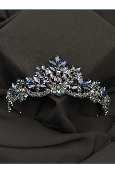Hobigram Marimar Navy Blue Elegant Hair Accessory Bridal Tiara for the Most Beautiful Brides