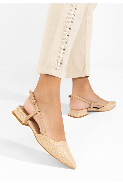 B T Shoes Pantofi cu toc mic Carita V2 bej