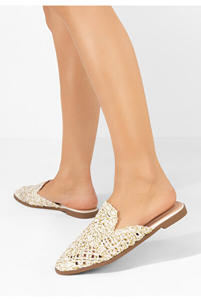 B T Shoes Bílé dámské dřeváky Myriam