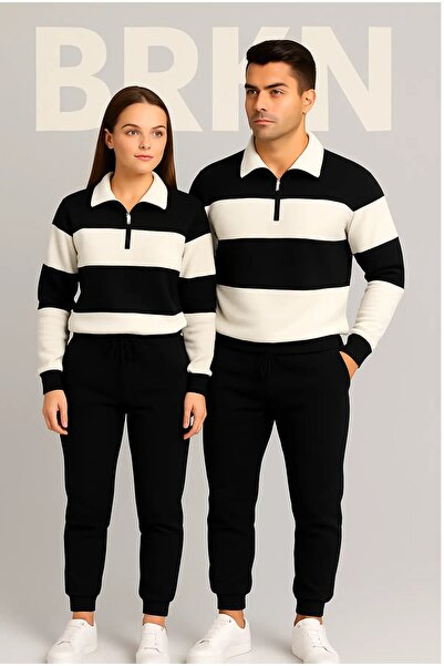 BRLKN UNISZEX FÉLcipzáras tréningruha szett 3 szál pamut ÚJ SZEZON