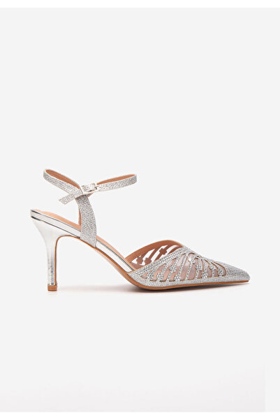 B T Shoes Stribrné lodičky do špičky Suvine