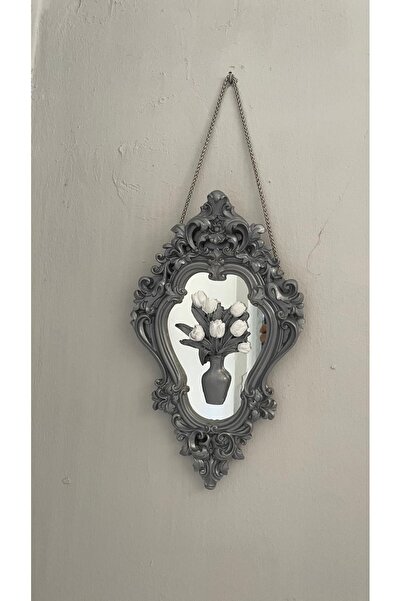 busraconcept Zincirli Aynalı Laleli El Yapımı Dekoratif Tablo 42cm