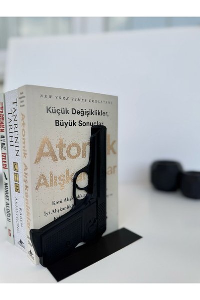 TODEKORA Gun Design Book Holder-Gun Form Design-Modern Decorative Bookshelf Accessory