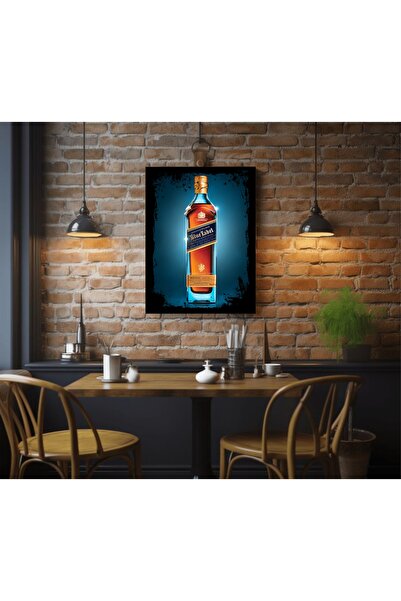Best Tekstil Tasarım çerçeveli led ışıklı bar viski tablo (adaptörlü)