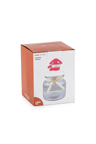 LC Waikiki Lcw Home Colorless Mushroom Figured Glass Storage Container 600 ml