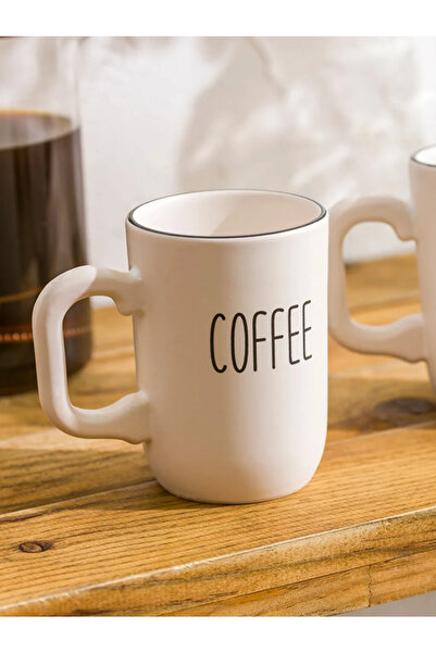 LC Waikiki Lcw Home Black Printed Ceramic Mug Set of 2 310 ml