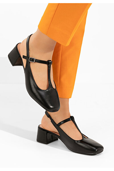 B T Shoes Pantofi cu toc gros Beatrina V2 negri