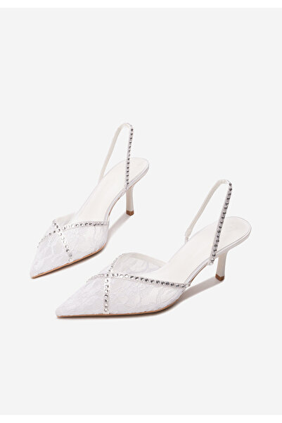 B T Shoes Bílé lodičky do špičky Margart