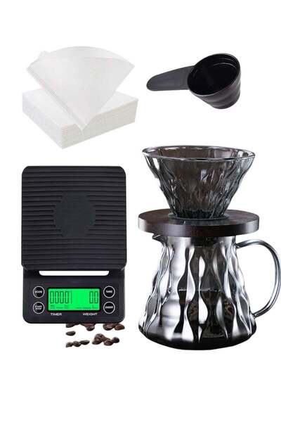 ماركة غير محددة V60 Coffee Drip Set with Electronic Coffee Scale 5 Pieces 02