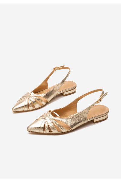 B T Shoes Zlaté lodičky s otevřenou pätou Denysa