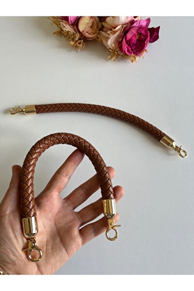 zg hobi aksesuar Örgü çantalar içi deri sap-gold renk detaylı