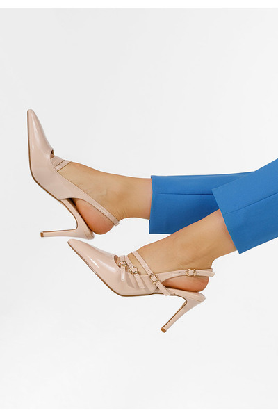 B T Shoes Hilma beige thin heel shoes