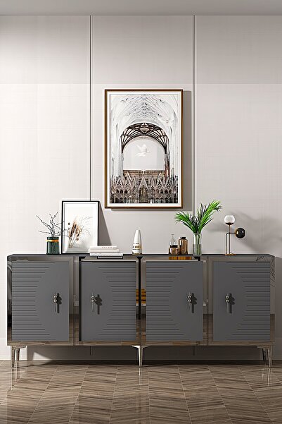 CENEYRA KA1801AS TUNA180 KONSOL, TV SEHPASI ANTRASİT-SILVER 180cm