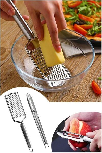 Mikasso Stainless Steel Grater and Peeler Cheese Chocolate Ginger Potato Lemo...